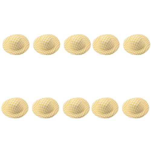 10 Stück unlackierte Miniatur-Hut, 5,8 cm, für handgefertigte Dekoration, leichter Stoff, Hüte für Hochzeiten, Kindergeburtstage, verstellbare Kopfgröße von UNTERING