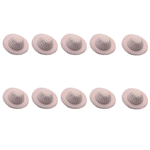 10 Stück unlackierte Miniatur-Hut, 5,8 cm, für handgefertigte Dekoration, leichter Stoff, Hüte für Hochzeiten, Kindergeburtstage, verstellbare Kopfgröße von UNTERING