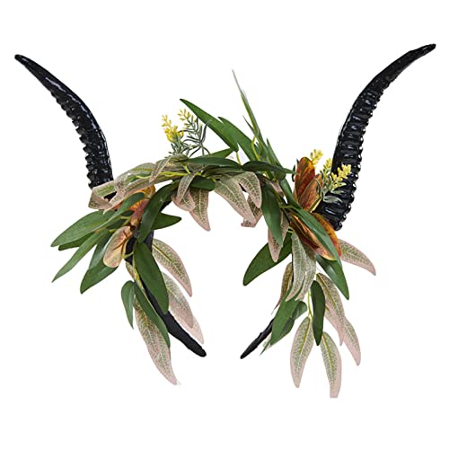 Antilope Stirnband Goth Leave Halloween Horn Teufelshörner Tag der Toten Goth Kopfschmuck Halloween Hörner von UNTERING