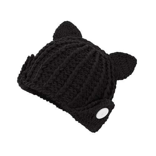 Häkelmütze mit Totenkopf-Hut für Halloween-Aktivitäten, gehäkelt, mit Ohren, Pullover, Cosplay, Kätzchen, 2000er-Jahre, Wintermützen, für Damen und Herren Häkelmütze mit Totenkopf-Hut für Halloween-Aktivitäten, gehäkelt, mit Ohren, Pullover, Cosplay, Kätzchen, 2000er-Jahre, Wintermützen, für Damen und Herren von UNTERING