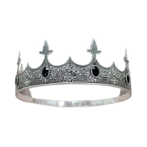 Metall-Kronen-Stirnband für Herren mit Edelsteinen besetzten Details für Musikfestival und Cosplay, Feiertage, Kostüm, Kopfbedeckung von UNTERING