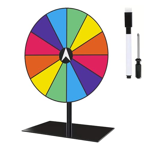 UNTERING Acryl-Regenbögen, Spinnrad, Preis-Spielbrett mit abnehmbarem Ständer und trocken abwischbarem Marker für Klassenzimmer, Party, Klassenzimmer, Aktivitätsrad-Spiel von UNTERING