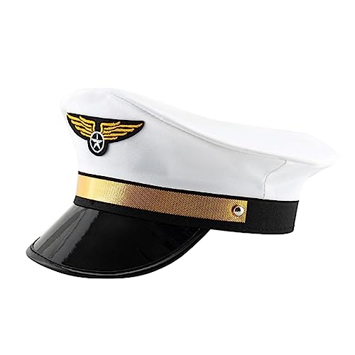UNTERING Aviation Captain Hut, verstellbar, achteckig, mit Abzeichen, passend für Geburtstage, Versammlungen, Luftfahrt UNTERING Aviation Captain Hut, verstellbar, achteckig, mit Abzeichen, passend für Geburtstage, Versammlungen, Luftfahrt von UNTERING