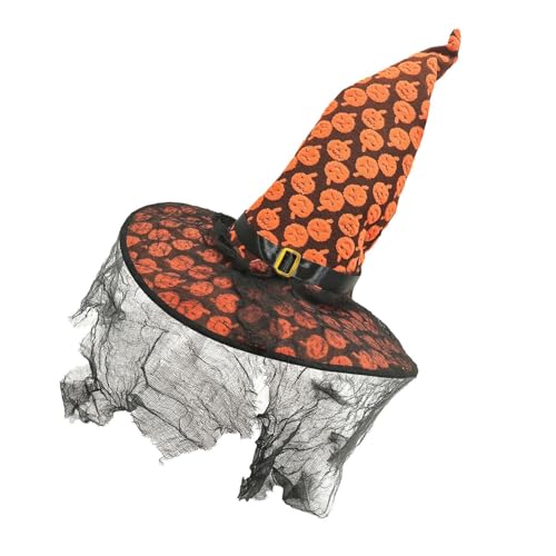 UNTERING Cooler Hexenhut Schleier Tüll für Damen Herren Teenager für Halloween Party Spinnennetz Sheer Retro Zauberer Cosplay Halloween Hexenhut für Frauen UNTERING Cooler Hexenhut Schleier Tüll für Damen Herren Teenager für Halloween Party Spinnennetz Sheer Retro Zauberer Cosplay Halloween Hexenhut für Frauen von UNTERING