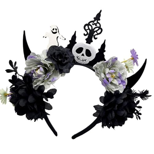 UNTERING Dark Series Blumen-Haarband, bequem, Haarschmuck für Themenpartys, Bühnenauftritte, DressingUp, Kopfschmuck, Halloween-Kostüm, Haarschmuck von UNTERING