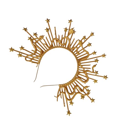 UNTERING Elegantes, goldfarbenes Schlangen-Stirnband, tragbare Dekoration für Mythologie-Liebhaber und Kostüm-Enthusiasten, stilvolle Outfits, Kostüme, Schmuck von UNTERING