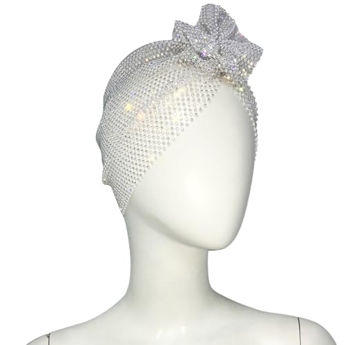 UNTERING Funkelnder Turban-Hut für Damen, Stirnband, voller Strass, Nachtclub, Party, Raves, Kostüm, Blingbling Head Wrap Turbane für Frauen Kopfwickel UNTERING Funkelnder Turban-Hut für Damen, Stirnband, voller Strass, Nachtclub, Party, Raves, Kostüm, Blingbling Head Wrap Turbane für Frauen Kopfwickel von UNTERING