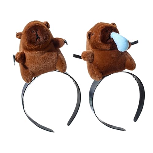UNTERING Lustiges Capybaras-Haarband mit Pony-Clip, Kopfbedeckung, Pony-Clip, kreatives Stirnband für Make-up, lustige Stirnbänder für Kinder UNTERING Lustiges Capybaras-Haarband mit Pony-Clip, Kopfbedeckung, Pony-Clip, kreatives Stirnband für Make-up, lustige Stirnbänder für Kinder von UNTERING