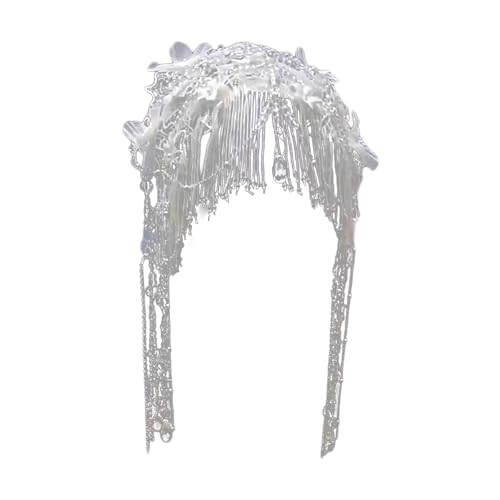 UNTERING Luxuriöse Perlen Spitze Quasten Braut Hut Handgemachte Perlen Spitze Quasten Brauthut Französische Stile Für Hochzeit Portraits Atmosphäre Haarteil von UNTERING