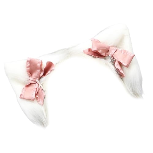 UNTERING Punk Maid Katzenohr-Haarspange mit Schleife, Haarspangen, weibliches Rollenspiel, Party, Maskerade, Kopfbedeckung, Anime-Kostüm-Zubehör von UNTERING