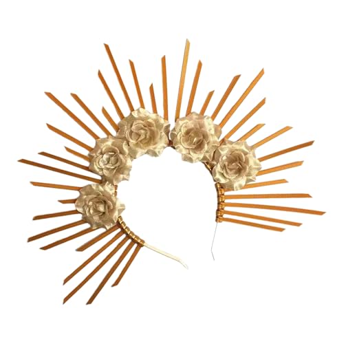 UNTERING Teufel Punk Blume Stirnband künstlerisch Haarschmuck für Erwachsene Silber für Partys Nachtclubs Sonnengott Haarschmuck von UNTERING