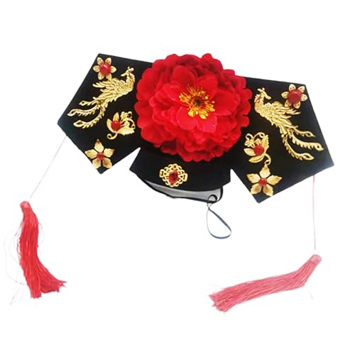 UNTERING Traditionelles Kostüm, königlicher Hut für Damen, chinesischer Blumenhut, Hochzeit, Kostüm, Themenparty, Requisiten, Kopfschmuck, formelle Veranstaltung, Kopfschmuck von UNTERING