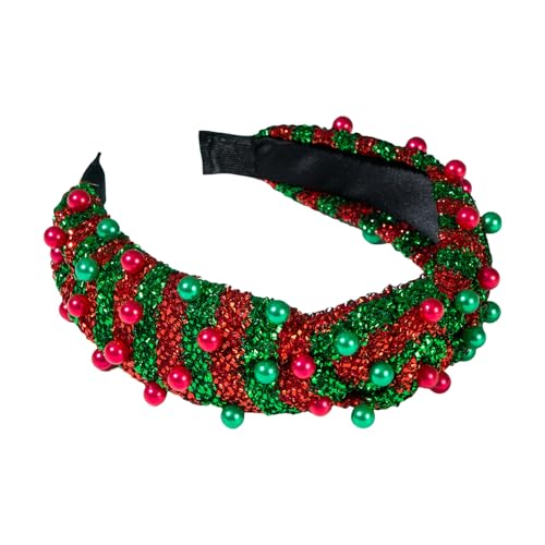 UNTERING Weihnachts-Stirnband für Damen und Mädchen, Perlen, besetzt mit Pailletten, Festival-Thema, Kopfbedeckung für Abendpartys, hoher Totenkopf-Haarband von UNTERING