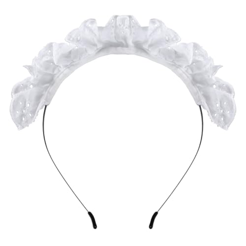 Zartes Stirnband, elegantes Hohlmuster, plissierte Spitzen, Haarreif, Party, Kopfschmuck, Cosplay-Kostüm, Requisiten für Frauen, niedliche Stirnbänder zum Waschen des Gesichts für Mädchen, Teenager von UNTERING