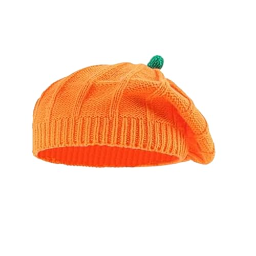 UNVOJL Mütze für Mutter und Baby, Halloween, Kürbis, Baskenmütze, Winterwärmer, Strickmütze, Halloween, Foto-Requisiten, Kopfbedeckung, Zubehör für Party (Kinder) von UNVOJL