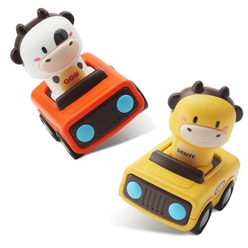2 Stück Baby Auto Spielzeug, Tierautospielzeug für Kleinkinder, Press-and-Go Spielfahrzeug Set, Drücken und Loslegen Spielzeugautos, Tierautospielzeug für Kleinkinder für Jungen Mädchen Geschenke 2 Stück Baby Auto Spielzeug, Tierautospielzeug für Kleinkinder, Press-and-Go Spielfahrzeug Set, Drücken und Loslegen Spielzeugautos, Tierautospielzeug für Kleinkinder für Jungen Mädchen Geschenke von UOCAI