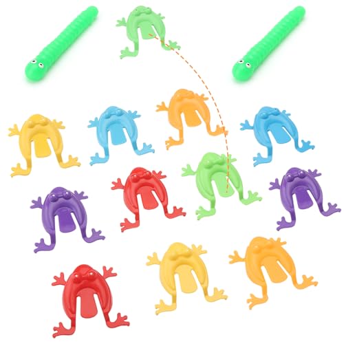 UOCAI 30 Stücke Springen Frosch Spielzeug Frosch Hüpf Spiel, 5pcs grüner Käfer Hüpfendes Froschspielzeug Springfrosch Spielzeug Springspielzeug Mini-Froschspielzeug Mini Hüpfender Für Spiel Party von UOCAI