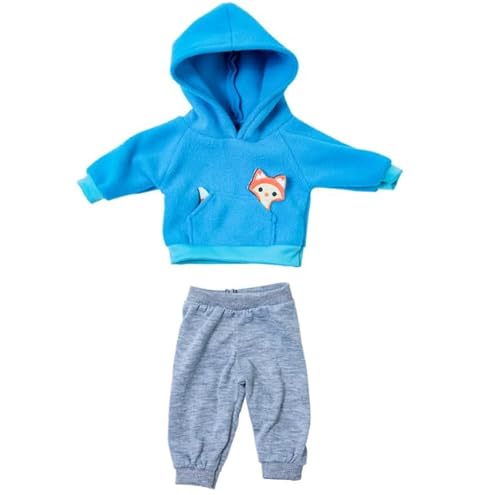 Baby Puppen Puppenkleidung 35-43 cm, Kleidung Outfits für Baby Puppen, Puppenkleider Set, Baby Born Kleidung 43 cm, 1 Kapuzensweatshirt+ 1 Graue Hosen + 1 Socken +1 Hänger für Kinder Mädchen Jungen von UOCAI