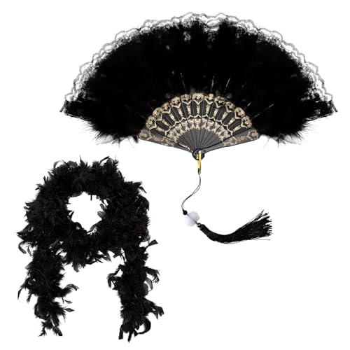 KarnevalsTeufel Federboa mit Schwarzer Federfächer, Schwarze Federboa, Federstola Federschal Kostüm Karneval, Flauschige Truthahnfedern Boa Für Karneval, Tanzen, Hochzeitsfeier 20er Jahre Charleston KarnevalsTeufel Federboa mit Schwarzer Federfächer, Schwarze Federboa, Federstola Federschal Kostüm Karneval, Flauschige Truthahnfedern Boa Für Karneval, Tanzen, Hochzeitsfeier 20er Jahre Charleston von UOCAI