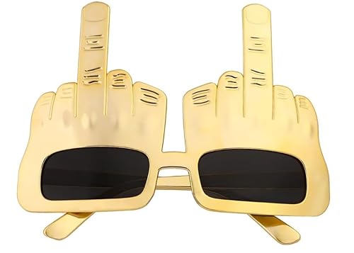 UOCAI 2 Pack Kreativer Mittelfinger Sonnenbrille, Lustige Handform Brille für Erwachsene Kinder Party Gadgets Spaß Kostümzubehör für Karneval Silvester Halloween Selfie-Requisiten Party Gadget von UOCAI
