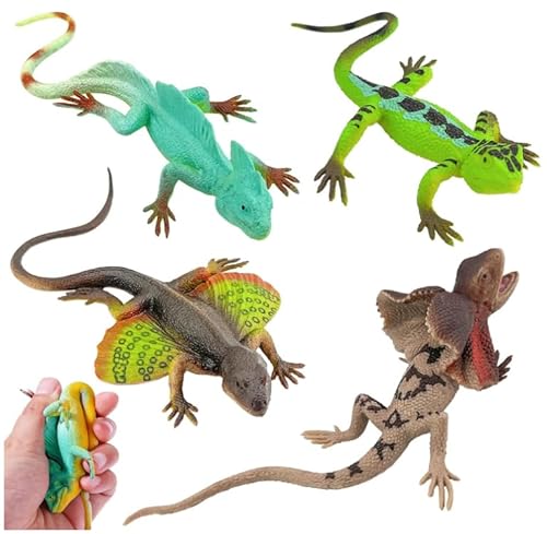 UOCAI 4 Stück Eidechse Spielzeug, Eidechse Gummi Tiere, Reptilien Eidechsen, Simulations-Eidechsenspielzeug, Eidechsenmodell Spielzeug, Chameleon für Kinderspielzeug, Halloween April Fools Day Prop UOCAI 4 Stück Eidechse Spielzeug, Eidechse Gummi Tiere, Reptilien Eidechsen, Simulations-Eidechsenspielzeug, Eidechsenmodell Spielzeug, Chameleon für Kinderspielzeug, Halloween April Fools Day Prop von UOCAI