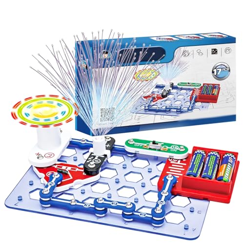 UOCAI Elektronik Bausatz Spielzeug, Physikalisches Experimente für Kinder ab 5, Elektrobaukasten für Kinder, Experimente zu Stromkreisen, Experimentierkasten mit Lichtwellenleiter-Baum und Lüfter von UOCAI