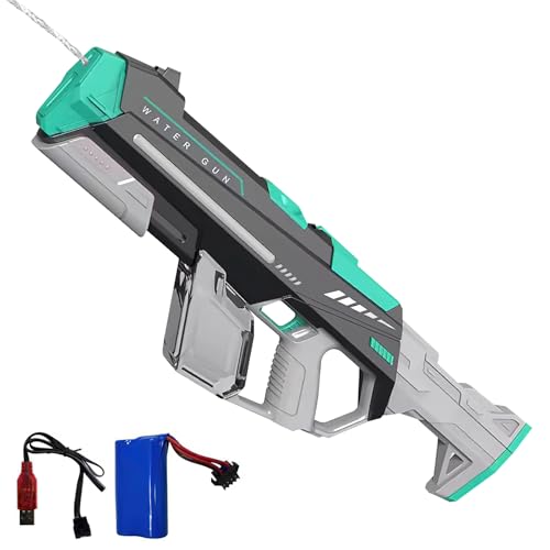Elektrische Wasserspritzpistole für Kinder & Erwachsene,10 m Reichweite,Automatische Wasserpistole mit Manuelle Funktion, Extra groß Wasserpistole Elektrisch Für Pool, Strand, Garten (Green) von UOEONR