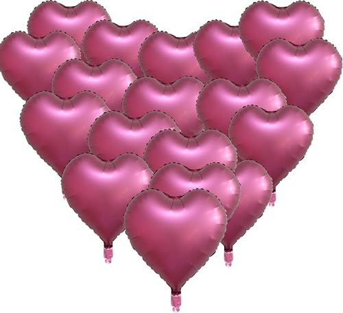 Mute Purple Balloons, 18 Pcs Baby Pink Heart Foil Balloon Helium Party Decoration Heart Shape Balloons Birthday Engagement Bridal Graduation Baby Shower von UOMYLEIR