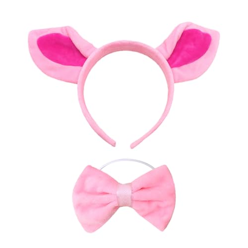 UOPJDD 1 Piggy -Stirnband Und 1 Schweinehalme, Tierverkleidungsrequisiten, Niedliche Und Lustige Accessoires Und Partyversorgungen. von UOPJDD