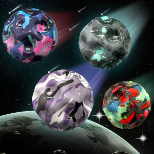 UOPMQGB 4 STK. astronomischer Hüpfball, Mondball, Weltraumball, Hüpfball, 7cm Hüpfball Kinderhüpfball, Kinderhüpfball, Kinderspielzeug Outdoor Geschenke von UOPMQGB