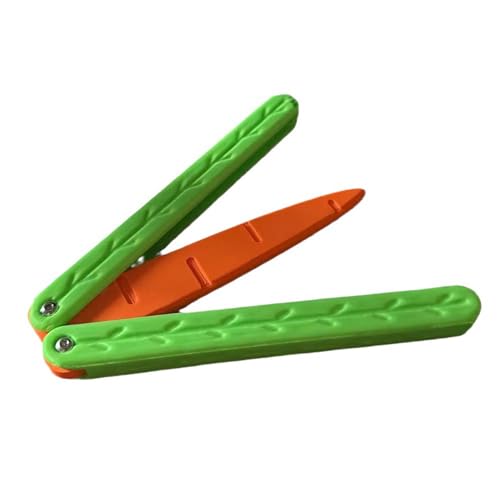 UPALDHOU Karotte Schmetterling Zappelmesser Spielzeug, 3D-Druck Zappelspielzeug Messer Stressabbau Spielzeug für Erwachsene von UPALDHOU