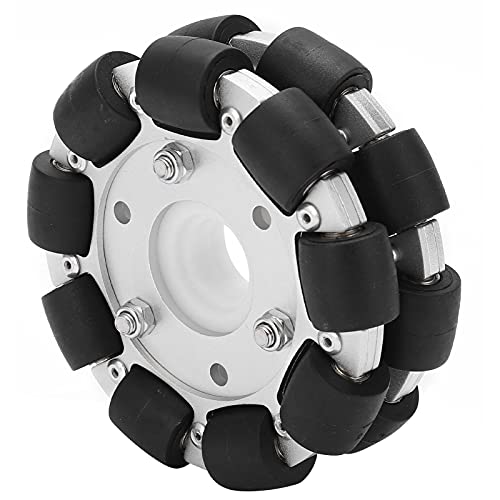 UPALDHOU 100 -mm -Aluminium Omni Richtungsrad, Hochfestigkeitskonstruktion, 18 Gummiwalzen, 30 Kg Ladungskapazität, 360 ° Glatte Bewegung, Stabiler Reibungsloser Betrieb, Kompatibel mit von UPALDHOU