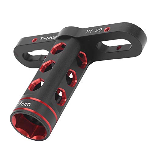 UPALDHOU 17 Mm RC -Sechskantnuss -Sockel, Aluminiumlegierung T Hülle für 1/8 RC Off Road Racing Car, mit Professionellem Wartungstool für eine Einfache Demontage, Premium Aluminium Legierung (Rot) von UPALDHOU