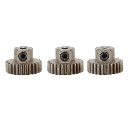 UPALDHOU 3pcs RC -Automotor -Zahnrad, Stahlpulverlegungslegierung RC Ritzel Getriebe Ersatzteile, Präzisionsanpassung, Rostfeste, Haltbarer Material, Glattes Betrieb, Geeignet für HSP, Axial, Axial, von UPALDHOU