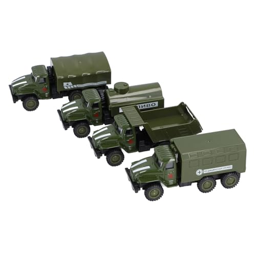 UPALDHOU 4-teilige Diecast Battle Car Set, Glatte Abziehungsaktion, Dual-Purple-Display & Spiele, Militärische Details, für Multi-Szenario-4pcs Legierung von UPALDHOU