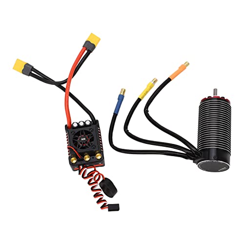 UPALDHOU 4092 Bürstenloser Motor, 1450 KV mit ESC -Kombination für 1/7 1/8 RC -Autos, Aluminium CNC Schale, Explosionssicherer Rotor von UPALDHOU