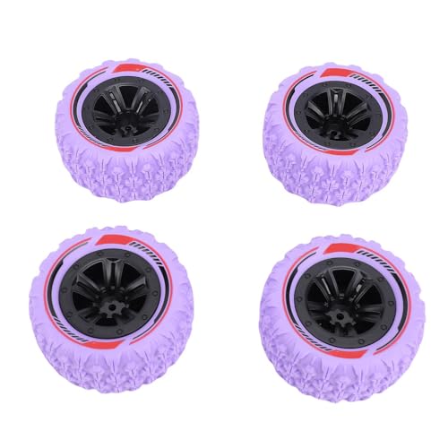 UPALDHOU 4pcs 12mm Hex RC-Radreifen mit 83 X 42,5 Mm Schlammgelände Crawler-Rädern mit Aluminiumlegierung Beadlock für 1/14 1/16 RC Off-Straße Autos (violett) von UPALDHOU