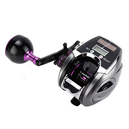 UPALDHOU Baitcasting Fishing Rolle Baitcast Rollengussrolle mit Solar -Batterie Digital Display 9 Getriebe Magnetische Bremse für Salzwasser Süßwasserfischen (Linke Hand) von UPALDHOU