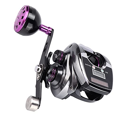 UPALDHOU Baitcasting Fishing Rolle Baitcast Rollengussrolle mit Solar -Batterie Digital Display 9 Getriebe Magnetische Bremse für Salzwasser Süßwasserfischen (Rechte Hand) von UPALDHOU