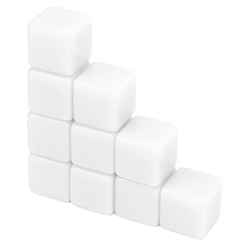 UPALDHOU DIY 6 -seitig -Würfel Set Geruchsloser Schreiben Sie auf Würfel für Hausunterrichtsfeiern, Plastikmaterial (White) von UPALDHOU