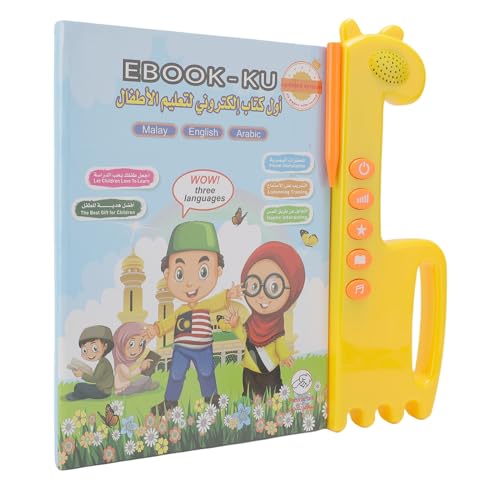 UPALDHOU Kids Language Lernmaschine, Sicheres Design, Multikulturelles Lernen, Klicken Sie auf Lesen, Bildzeuglernbuch mit Zahlen, Briefen, Musik und Geschichten Im Alter von 3 Bis 6 Jahren von UPALDHOU