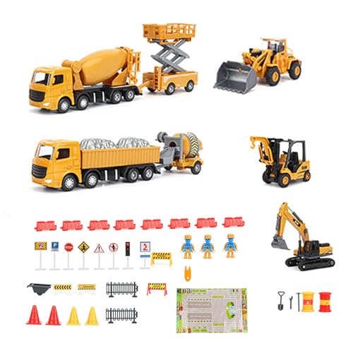 UPALDHOU Kinderbaufahrzeugset, Legierungsfahrzeuge, Zwölfter Spielzeugauto-Set, Premium-Ingenieurlastwagen mit Aufbewahrungsbox, Einfallsreiches Spiel und Lernen von UPALDHOU