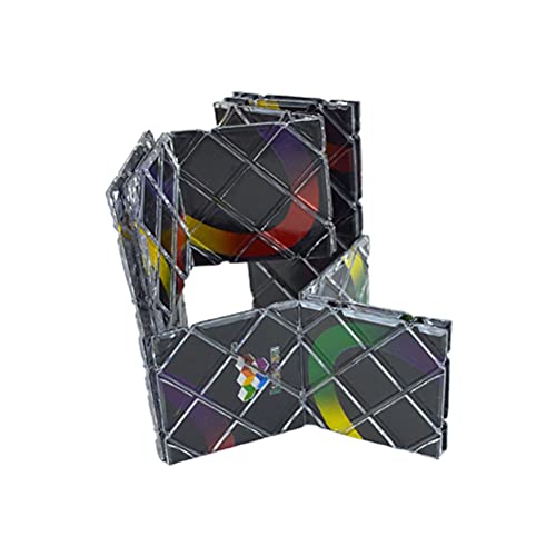UPALDHOU Professionelles Cube Klassisches Spielzeug, 8 Panels Falten -Puzzle -Würfel für 6 Jahre Altes Baby, Boost Intelligence, mit Farbfähigkeiten Bildungsspiel Kit (schwarz B) von UPALDHOU