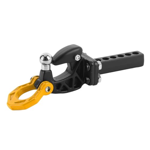 UPALDHOU RC -Anhängerkupplungskupplungs -Haken Aluminium Drop Hitch Empfänger für SCX10 RC Crawler Zubehör mit Anhängeraufsätzen für Kleine Gegenstände Geräte (Yellow) von UPALDHOU
