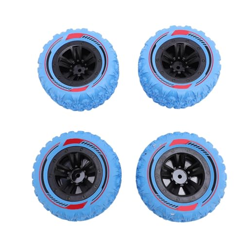 UPALDHOU RC-Autoräder Reifen, Crow-Reifen mit Hoher Traktion mit M3, M4-Muttern, Ersatzkit, 4,5 cm Breites Design, Verstärkte Seitenwandkonstruktion, Strukturierte Gummioberfläche für die Straße von UPALDHOU