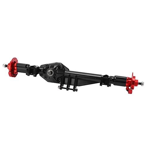 UPALDHOU RC Hinterachse Metall Heck -Portal -Achsen Upgrade Teile für Axiale RBX10 RYFT 1/10 RC Auto mit Anodierter Aluminiumschale Hohe Präzisionsrollenlager Hartstahlgetriebe (Schwarz Rot) von UPALDHOU