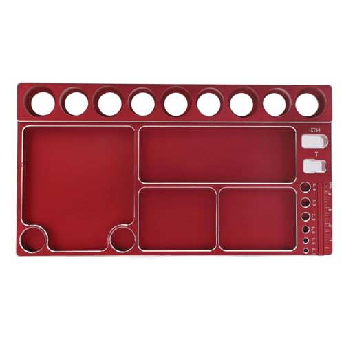UPALDHOU RC -Schraubverlust Aluminiumlegierung Schraubendreherhalter Magnetischer Werkzeug Organizer mit Starker Magnetadsorption für RC -Car Trucks Hubschrauber Hubschrauber (Rot) von UPALDHOU
