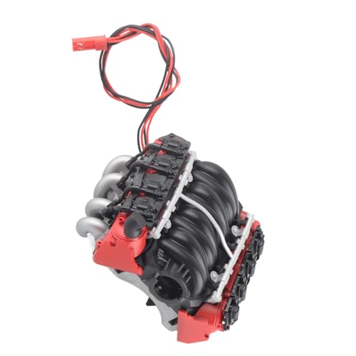 UPALDHOU RC-Simulation Motorkühler 1/10 RC CAR V8 Simulierter Motormotor-Kühllächer mit Automatischer Temperaturregelung Hochgeschwindigkeitslüfter für SCX10 SCX10II Motor 36 Mm-38mm (Rot) von UPALDHOU