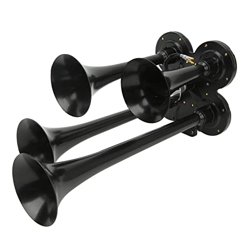 UPALDHOU Universal Fit 4 Trompeten Air Horn 150 DB 12 V für Car Trucks Bootezüge, Stabile Leistung UPALDHOU Universal Fit 4 Trompeten Air Horn 150 DB 12 V für Car Trucks Bootezüge, Stabile Leistung von UPALDHOU