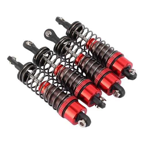 UPALDHOU Upgrade 1/10 RC -Auto -Stoßdämpfer, Aluminiumlegierungdämpfer mit Hydraulischer Dämpfungstechnologie, Aufprallabsorptionssystem für Off Road LKWs, Rockrenner, Crawlers (Rot) von UPALDHOU